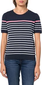 Женский свитер Tommy Hilfiger с короткими рукавами и круглым вырезом в полоску, Sky Captain Multi