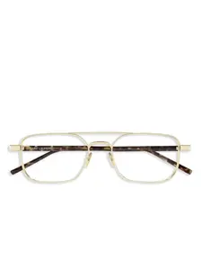 Очки в прямоугольной оправе Saint Laurent, золотистый