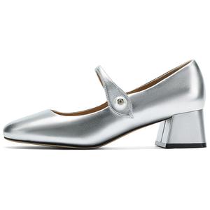 Туфли Мэри Джейн на массивном каблуке, женские, серебристые NINE WEST, Silver