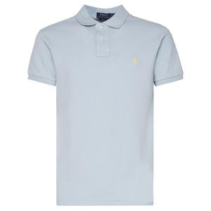 Футболка поло с коротким рукавом и вышитым логотипом Polo Ralph Lauren, светло-голубая