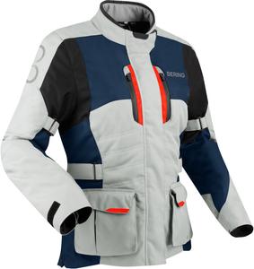 Водонепроницаемая женская мотоциклетная текстильная куртка Bering siberia, Grey/Blue/Red