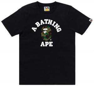 Футболка BAPE 1st Camo College Tee, черно-желтая