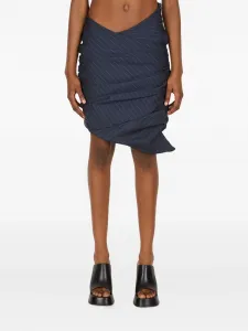 Асимметричная юбка в тонкую полоску Lourdes, синий