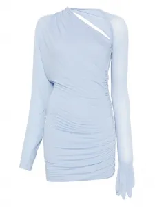 Платье мини Noki на одно плечо со сборками MANURI, синий