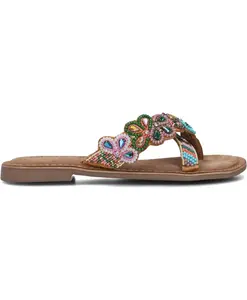 Женские мюли с цветочным блестящим принтом Lazamani, коричневый