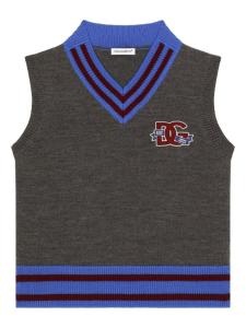 Dolce & Gabbana Kids жилет с вышитым логотипом, серый