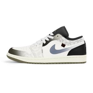 Jordan 1. Износостойкие и нескользящие винтажные баскетбольные кроссовки Joy Lemon с низким верхом, унисекс, белые, серые