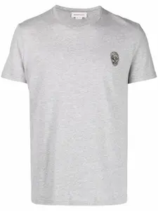 Футболка с нашивкой Skull Alexander Mcqueen, серый