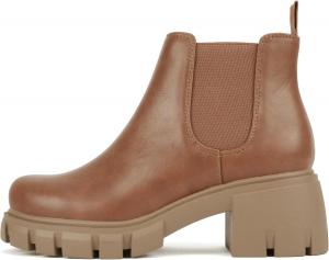Soda PIONEER ~ Женские ботильоны-челси с застежкой на эластичной вставке, средней высоты каблук и рифленой подошвой, Tan Pu