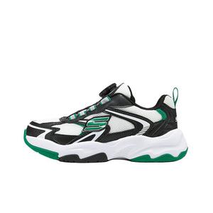 Skechers Kids Детские нескользящие износостойкие низкие повседневные кроссовки для мальчиков, черные, зеленые