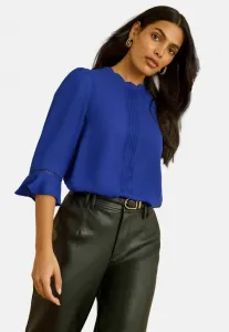 Блузка прямого кроя с фестончатыми складками и рукавами-крылышками. Love & Roses, New Blue