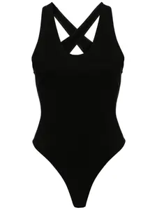 Боди с перекрестными бретелями Alaïa, черный