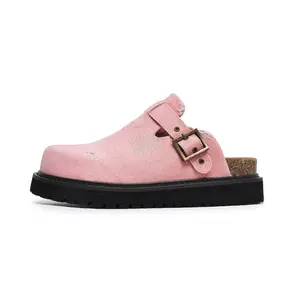 Angelmi Устойчивые к истиранию противоскользящие тапочки с закрытым носком Унисекс Джинсовый розовый Angelmix