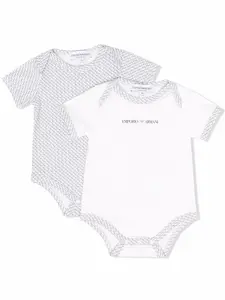 Комплект комбинезонов с логотипом Emporio Armani Kids, синий