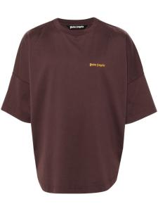 Palm Angels футболка из хлопка с вышитым логотипом, фиолетовый