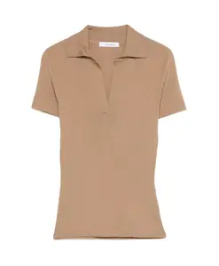 Вязаный свитер в рубчик с V-образным вырезом Max Mara, коричневый