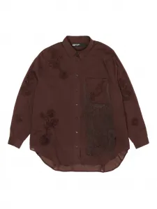 Рубашка с вышивкой и бахромой Bimba Y Lola, коричневый