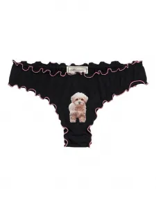 Трусы-брифы с оборками и принтом BLUMARINE, черный