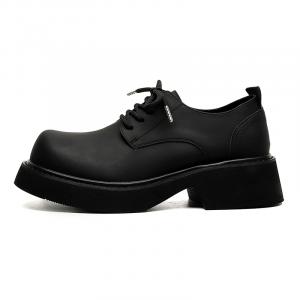 Chi Wolf Черные повседневные мужские туфли в стиле Iron Head, цвет Jet Black Iron Head Style