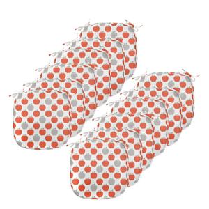 Подушки на обеденный стул ABAKUHAUS Apple, фрукты в стиле каракулей, декоративная водонепроницаемая подушка с ремнями для кухонных сидений, 40 см x 40 см — упаковка из 12 шт., ярко-бледно-серый бирюзовый цвет