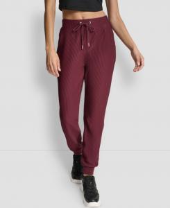 Женские спортивные брюки Tech Ottoman с манжетами и высокой посадкой DKNY, Syrah