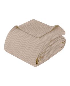 Легкое тканое одеяло Jena Cotton Textured Chevron, размер King Superior, Khaki