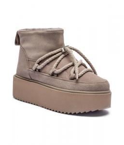 Сапоги зимние женские Inuikii из натуральной кожи, серый