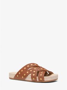 Сандалии из кожи с заклепками от Ирен Michael Kors, коричневый