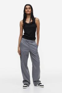 Прямые брюки карго H&M, серый