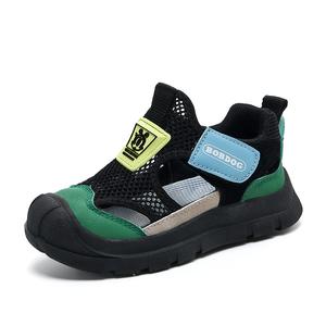 Нескользящие, износостойкие, легкие, амортизирующие, низкие детские кроссовки для повседневной носки BOBDOG, черный/зеленый