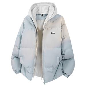 Пуховик мужской с капюшоном утепленный Jeep, синий