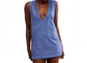 Майка Velocity цвета «синий индиго» Free People, синий/индиго