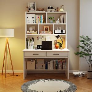 Письменный стол с полкой Naijia, 70x50x180 см, экологичный массив дерева, теплый белый