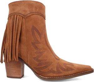 Женские кожаные ботильоны Dingo Camel Wild Sage с бахромой DI2256-CAMEL