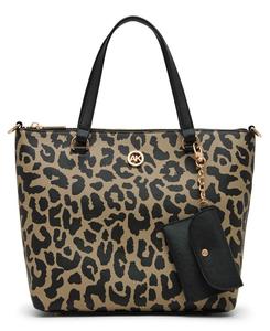 Небольшая сумка-мессенджер с застежкой-молнией сверху Anne Klein, Leopard/black