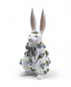 Фигурка стоящего кролика с барвинком и пионом, работы Пейшенс Брюстер MacKenzie-Childs, мультколор