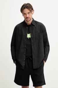 Хлопковая рубашка Hugo, черный