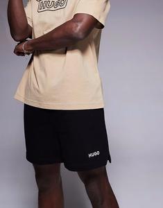 Свободные спортивные шорты HUGO RED Dulasho с логотипом черного цвета CO-ORD