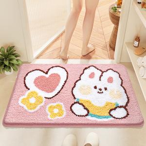 Dajiang Ковер 40x60 см для ванной, впитывающий и нескользящий, с дизайном кролика