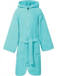 Erwin Müller Детский банный халат с капюшоном из махровой ткани, мятного цвета