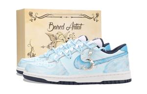 Nike Повседневные кроссовки Big Jiang Immersed Moon с амортизацией, износостойкие низкие кеды унисекс white blue