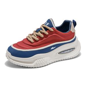 Kuding Амортизирующие кроссовки с противоскользящими и износостойкими свойствами мужские низкие повседневные красные, цвет Red