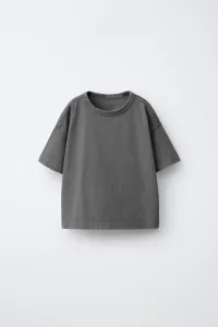 Однотонная футболка, окрашенная методом глажения Zara, черный