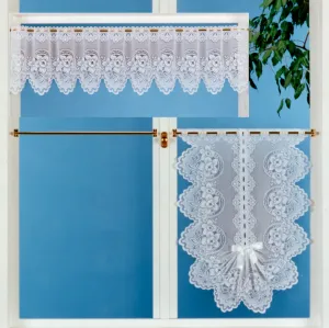 Жаккардовая штора Heimtexland для кафе, штора для бистро, арка-ракушка, декор окна ласточкин хвост, цветочный узор, белая с множеством вариантов декора, тип 42, 30 x 170 см heimtexland