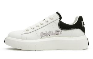 Кеды мужские, обувь для скейтбординга низкая белый/черный Smiley