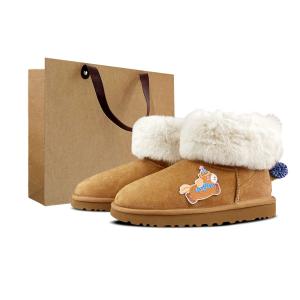 Женские короткие зимние сапоги из овчины UGG, коричневый