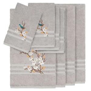 Linum Домашний текстиль Турецкий хлопок Весенний набор украшенных полотенец из 8 предметов, светло-серый