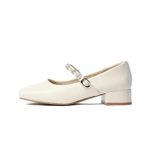Туфли Мэри Джейн на массивном каблуке для женщин JOSINY, Silver