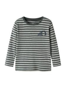 NAME IT Лонгслив 'NMMVILLY' в крапчатом сером и темно-зеленом цвете
