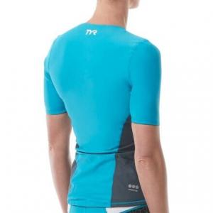 Топ с короткими рукавами Competitor женский TYR, цвет Turquoise/Grey/White